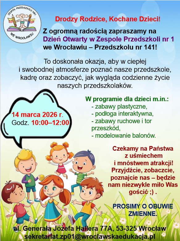 Zapraszamy na Dzień Otwarty w naszym Przedszkolu!